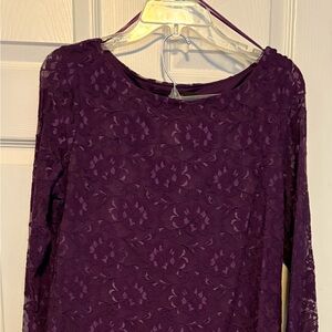 Elegant Purple Lace Top with skirt